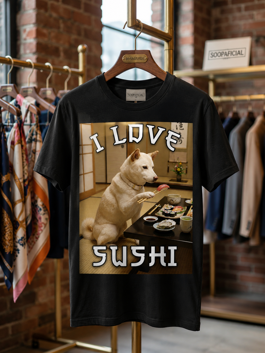 Dog Loves Sushi Tee - Dog Lover T-Shirt